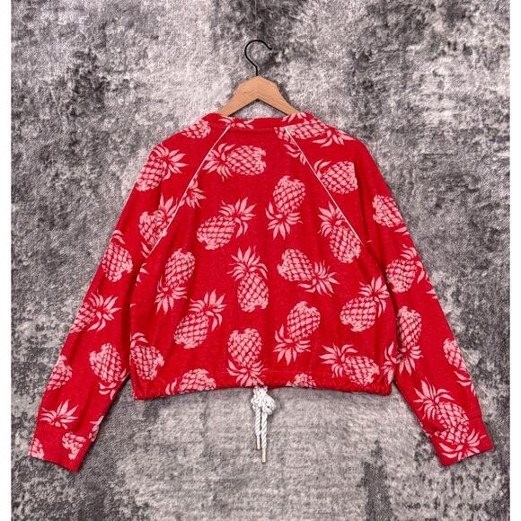 Le Superbe Sweater Large Womens Red Towel Terry Pineapple Sweatshirt Resort - Picture 3 of 8